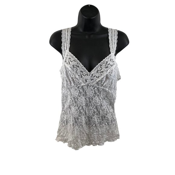 Hanky Panky Tops - Hanky Panky White Lace Camisole Large